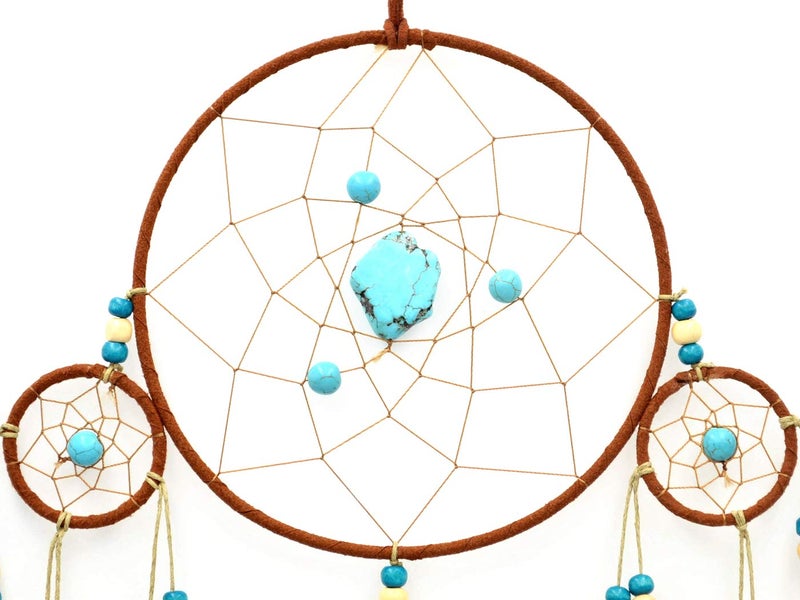 Urdeoms Big Brown Dream Catcher Wall Decor for Girls Women Boho Dream Catchers for Bedroom Adult Boys Teen Room Decor with Turquoise Hanging Ornament and Feathers Blessing Gifts(NO.31) - Image 3